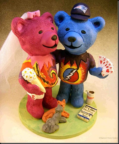 Jerry Bears Wedding Cake Topper The groom bear has his Patriots cap on and 