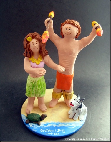 Hula Dancer's Wedding Cake Topper