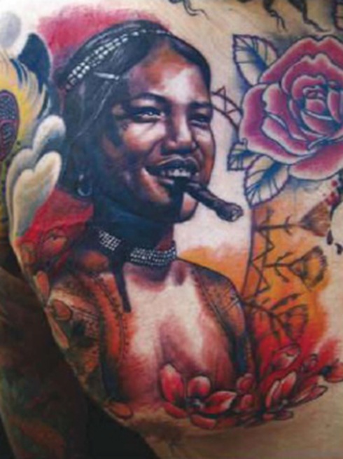 women and flowers tattoo