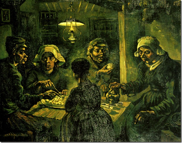 1885 Van Gogh Les mangeurs de pomme de terre, Potato eaters,Huile sur toile, 82x114 cm