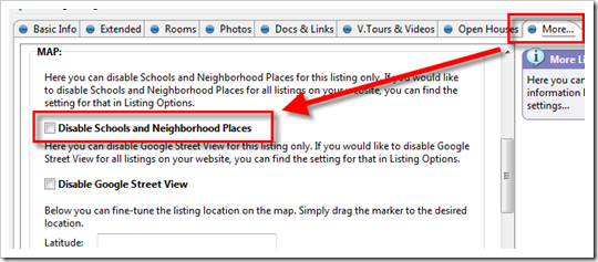 Schools and Neighborhood Places Opt-Out for individual listing