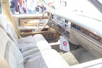 The interior of a 1978 Lincoln Town Car.