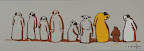 215 - La Pépite (étude) - 2009<br />
34 x 12 - Lavis, or et argent sur carton