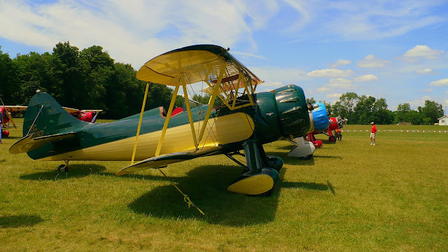 Waco Biplanes Lined Up At Wynkoop Airport Fly-In