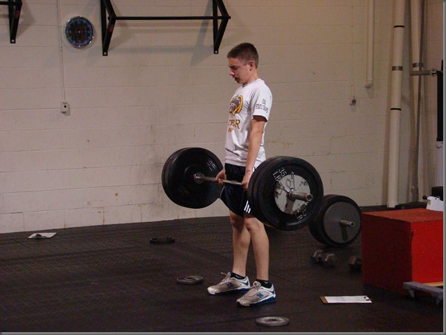 Andrew S.  8th grade 215 pound deadlift for reps