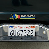 Romanian sticker on the car of a Romanian from California