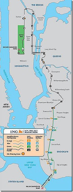 mapa maraton nueva york 2009
