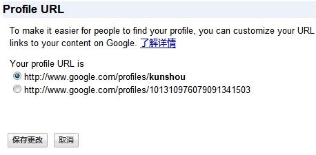 自定义 Google Profile URL