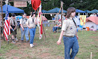 Marching out of camp to compete.