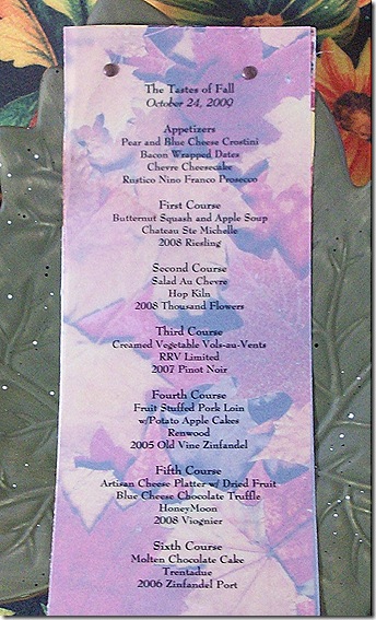 Wine pairing dinner
