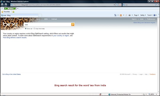 Bing Censor India