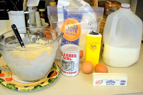 Pancake ingredients All set up!