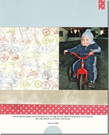 Kristine Nordrik scrapbooking Liams sykkel Kristine Nordrik scrapbooking Liams sykkel