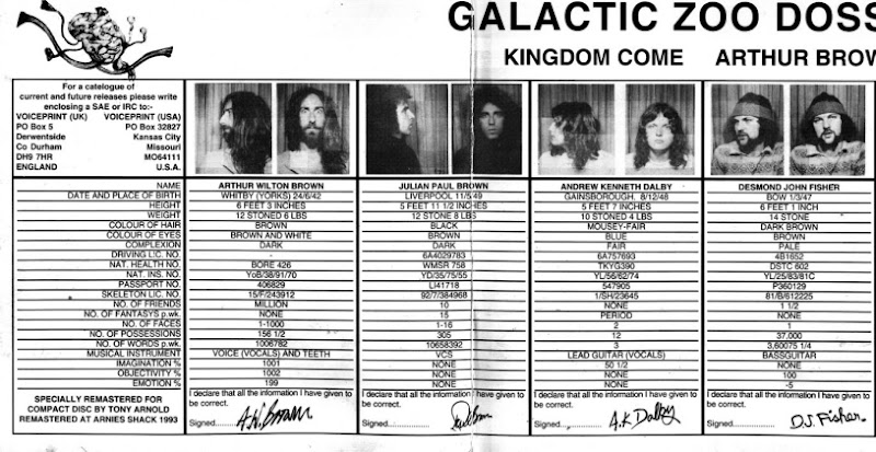 Kingdom Come ~ 1971 ~ Galactic Zoo Dossier inside