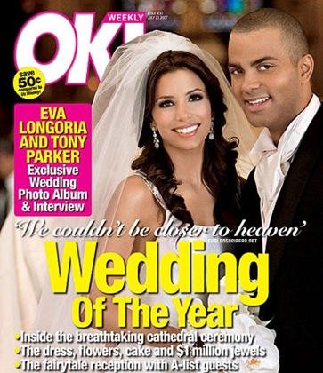 The 13 Most Expensive Celebrity Photos Ever Eva-longoria-and-tony-pareker-wedding-ok-magazine%5B2%5D