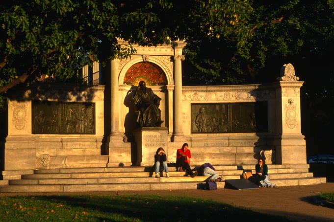[People relax on the steps in the Adams Morgan nighbourhood. The area has been described as the Greenwich Village of Washington DC.[3].jpg]