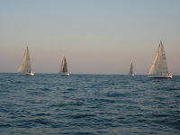 Bistate Regatta 2008 / Bistate 2008 - Friday:  minutes after the start, these are the boats initially footing off to the right side:  Tsunami, Vayu, Das Boot and Excalibur