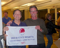 Fall Fleet Fling and skippers' meeting / Bill Bartz and Dave Hardy with 1st place Bistate award