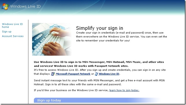 windows live id sign up