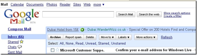 live id confirmation in gmail