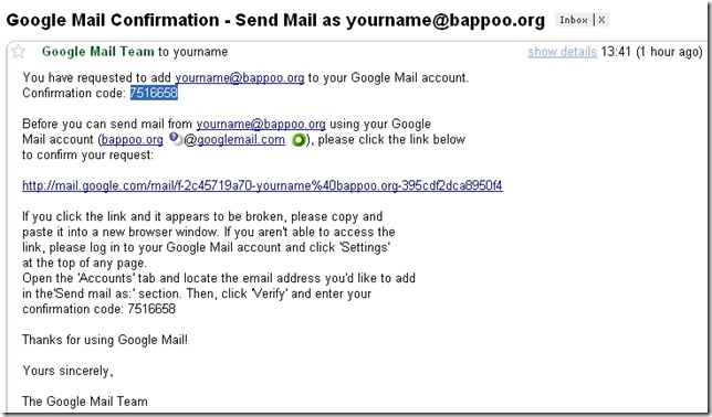 gmail verification email