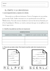 CONTROL DE LENGUA EL PUNTO Y LA MAYUSCULA