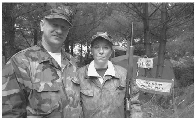 Two members of the Michigan Militia, a U.S. paramilitary group.