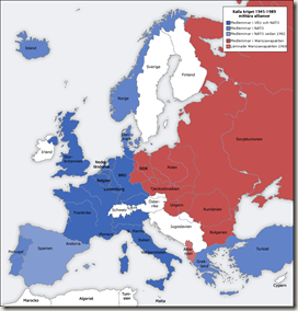 mapa guerra fria europa