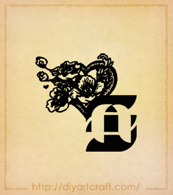 Tattoo monogramma NS con cuore e fiori hobbytext.diyartcraft.com/