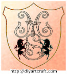 Unicorni intorno alle iniziali MS, monogramma a richiesta per tattoo; creato per hobbytext.diyartcraft.com