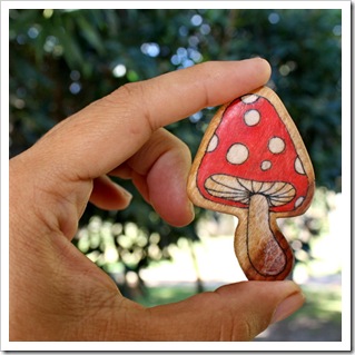 mushroom brooch