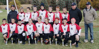 Indian Lake Number 1 team photo after winning Jr. High soccer tournament from 10-17-09