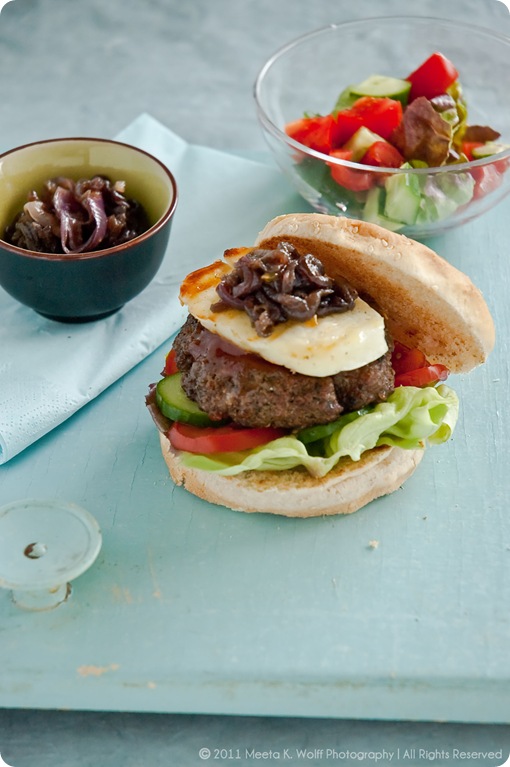 Spiced Lamb Burgers with Caramelized Halloumi Cheese (0005) by Meeta K. Wolff