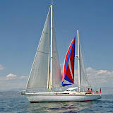 Amel Super Maramu 2000 - broad reach sailing in light wind