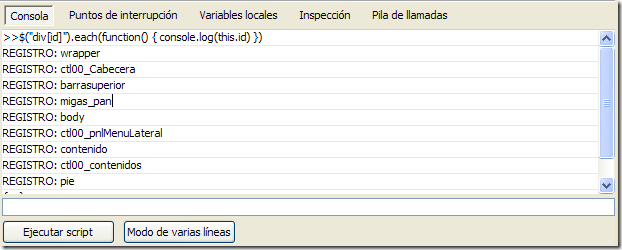 Consola en IE8 Consola en IE8