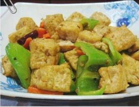 素食食譜 青椒豆腐泡 
