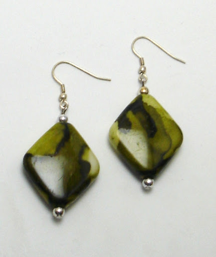 Post Thumbnail of Earrings - Marbled Green