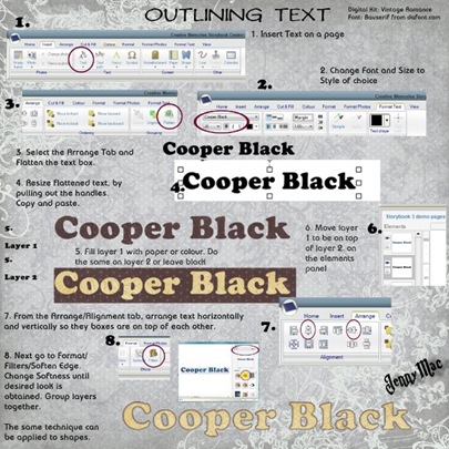 outline text