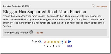 Google Style Page navigation