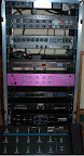 Monster rack (in progress)... Monster Power 900 power conditioner, Mesa/Boogie Rectifier recording preamp, Mesa/Boogie Studio preamp, ISP Technologies Decimator pedal, Axess Electronics BS2 buffer, Sennheiser EW172 wireless, Rolls/RFX RP-93S Patchwork, Soldano SP-77 series II preamp, Lexicon MPX-G2 effects, Randall RT2/50 power amp, Lexicon MPX-R1 MIDI controller