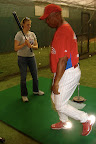 Some batting practice with Milt Thompson in the batting cages