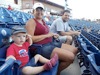 J was serious about watching the Thresher's game!