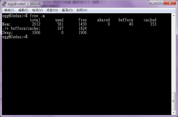 Free – 使用free指令知道 linux 用了多少記憶體