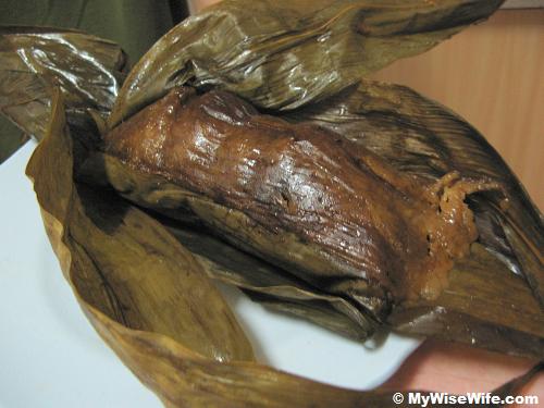 Lifted bamboo leaves