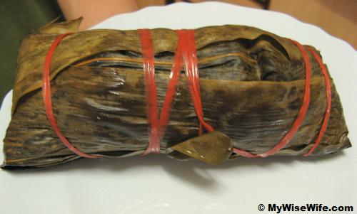 Original shape of rectangular Zongzi (rice dumpling)