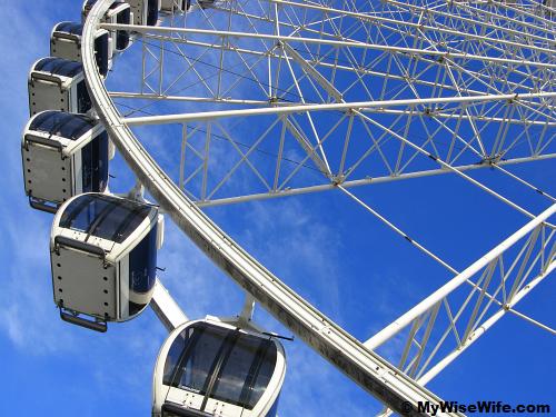 Gondolas on the ferris wheel Gondolas on the ferris wheel
