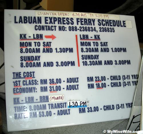 Fare & Schedule to Labuan