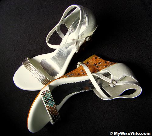  wedding dinners or night outings Open toe white wedge sandal