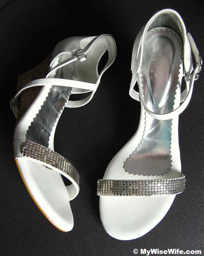 White glittering wedge sandal White glittering wedge sandal