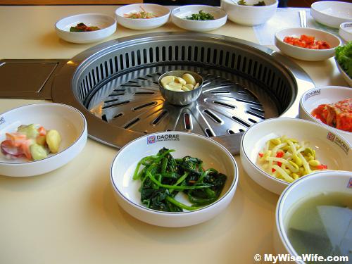 Plenty of banchan or side dishes Plenty of banchan or side dishes